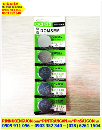 COMBO 1vỉ=5viên Pin 3v lithium DOMSEM CR2430 chính hãng, Giá chỉ 59.000/vỉ 5viên